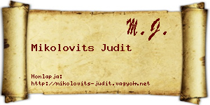 Mikolovits Judit névjegykártya